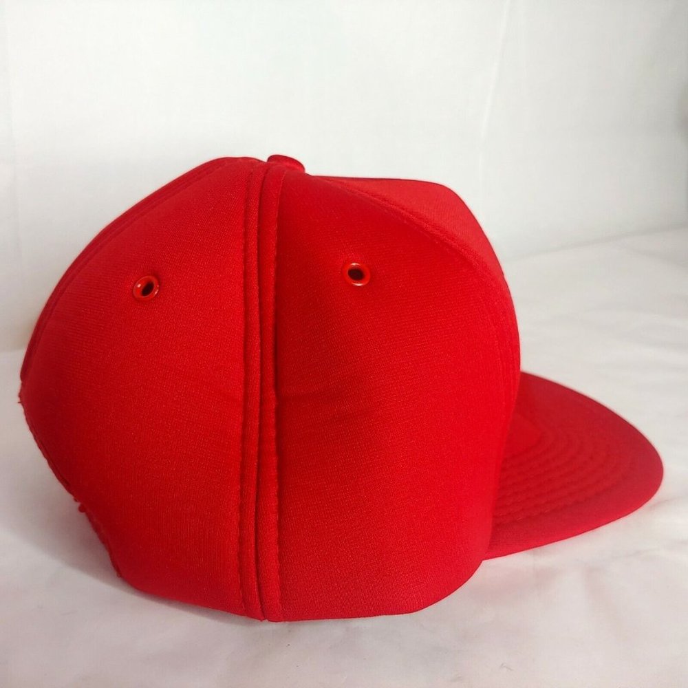 Vintage Paul Bunyon Tree Service Cap Foam Trucker Snap Back Red Hat Adjustable - Picture 6 of 7